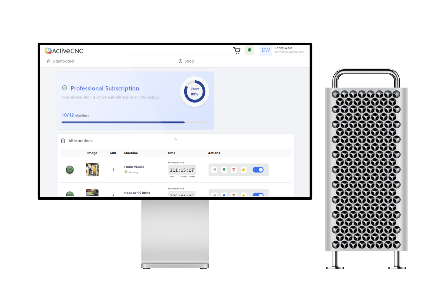 Real-time CNC monitoring dashboard